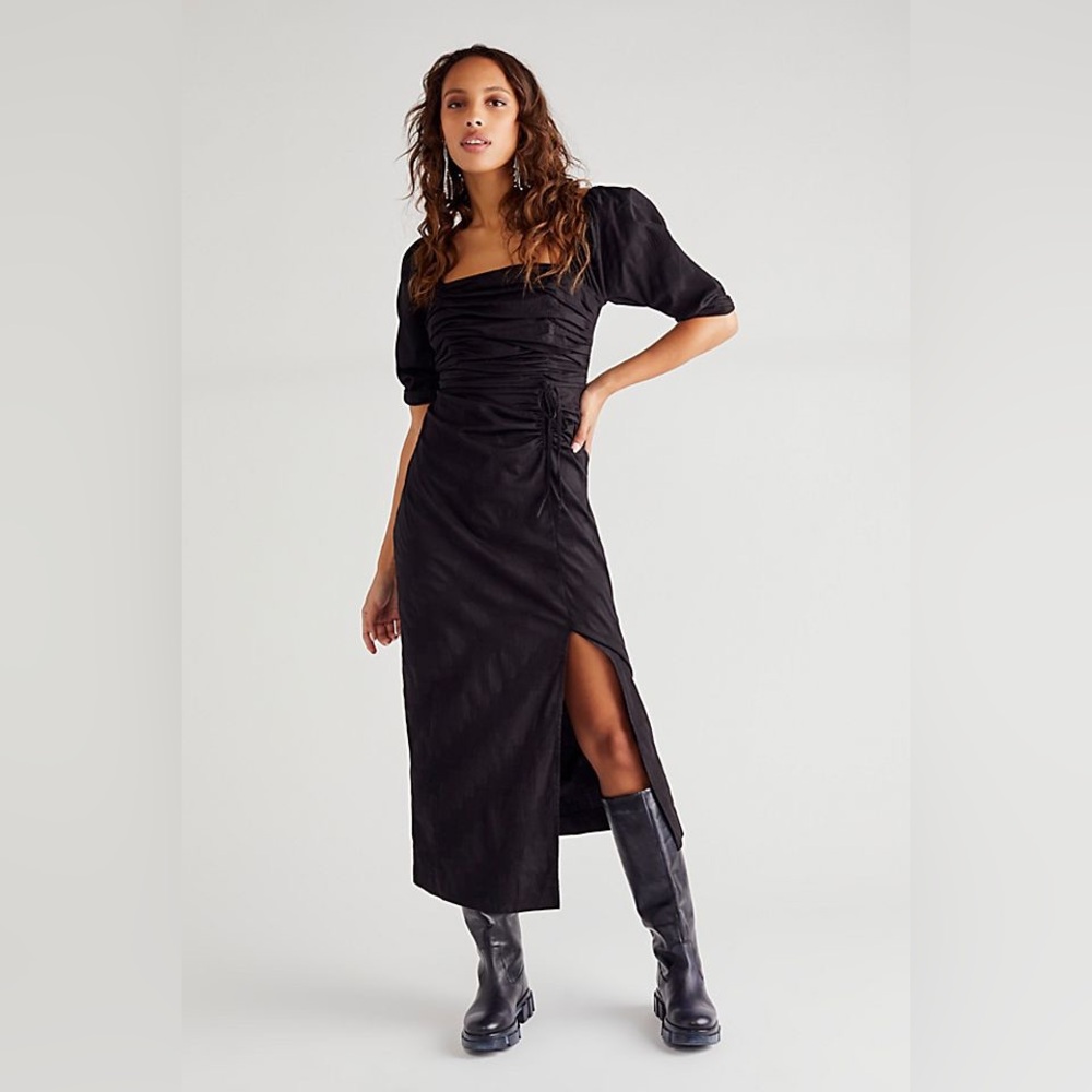Free People Black Midi Dress